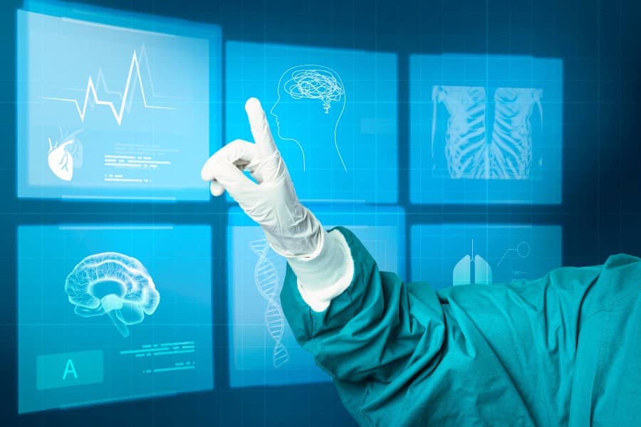 hand-medical-glove-pointing-virtual-screen-medical-technology